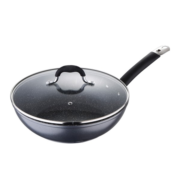 Wok aluminio forjado home edition con tapa ø28 x 8 cm