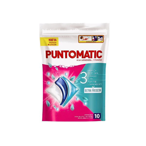 Puntomatic detergente Ropa Blanca y Color Ultra Frescor 10+2 cápsulas GRATIS