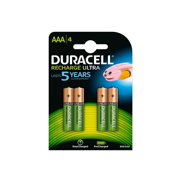 Duracell pila recargable hr03 aaa 900mah blister*4